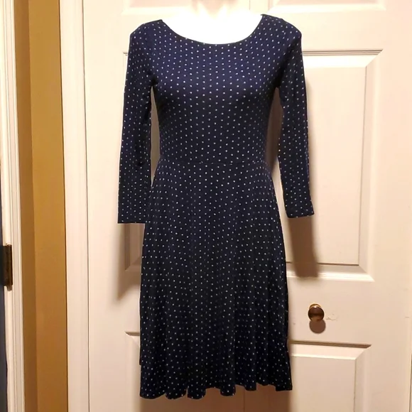 LOFT Outlet Women's Navy Blue Long Sleeve Dress - Size Small